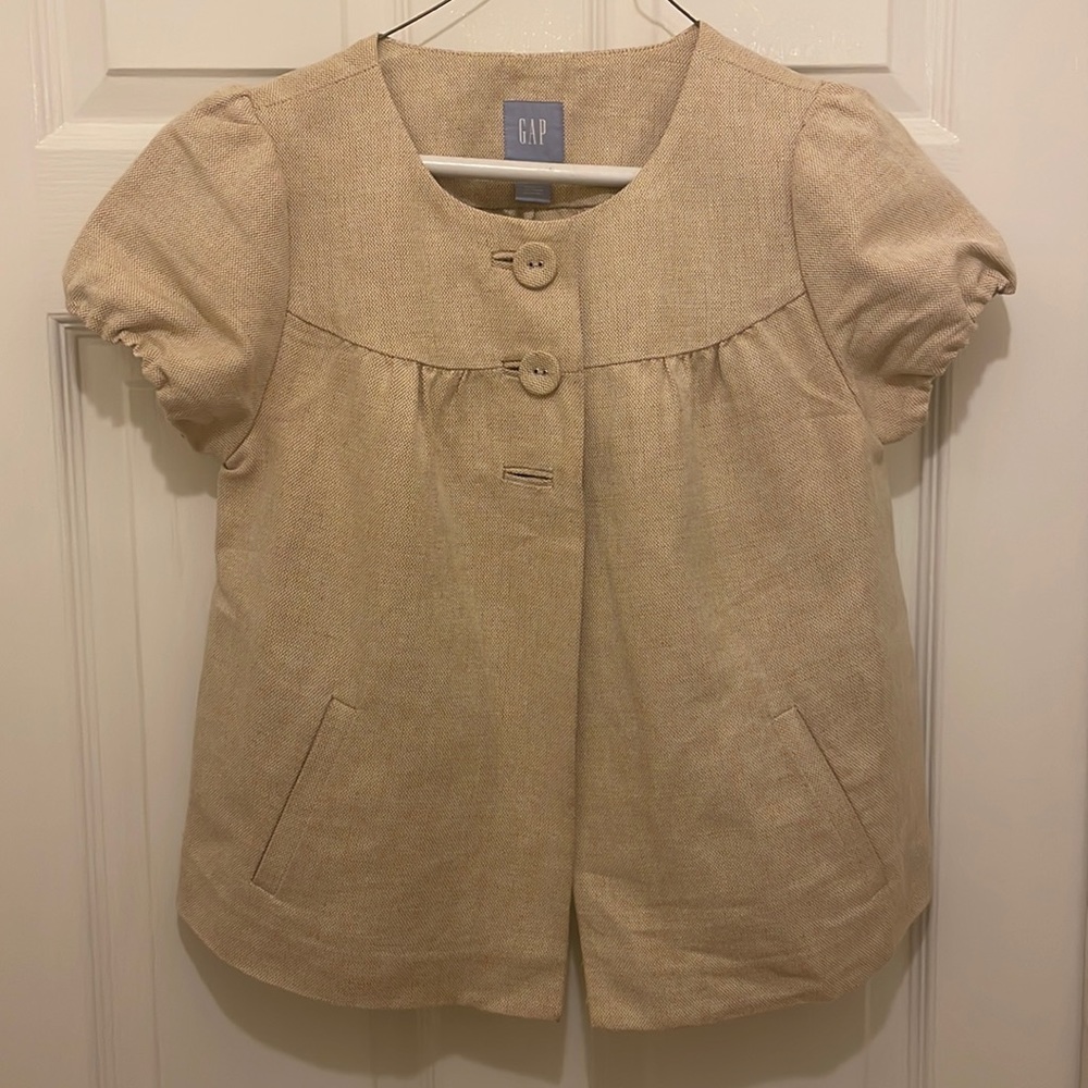 Darling short sleeved cotton/linen blend maternity jacket